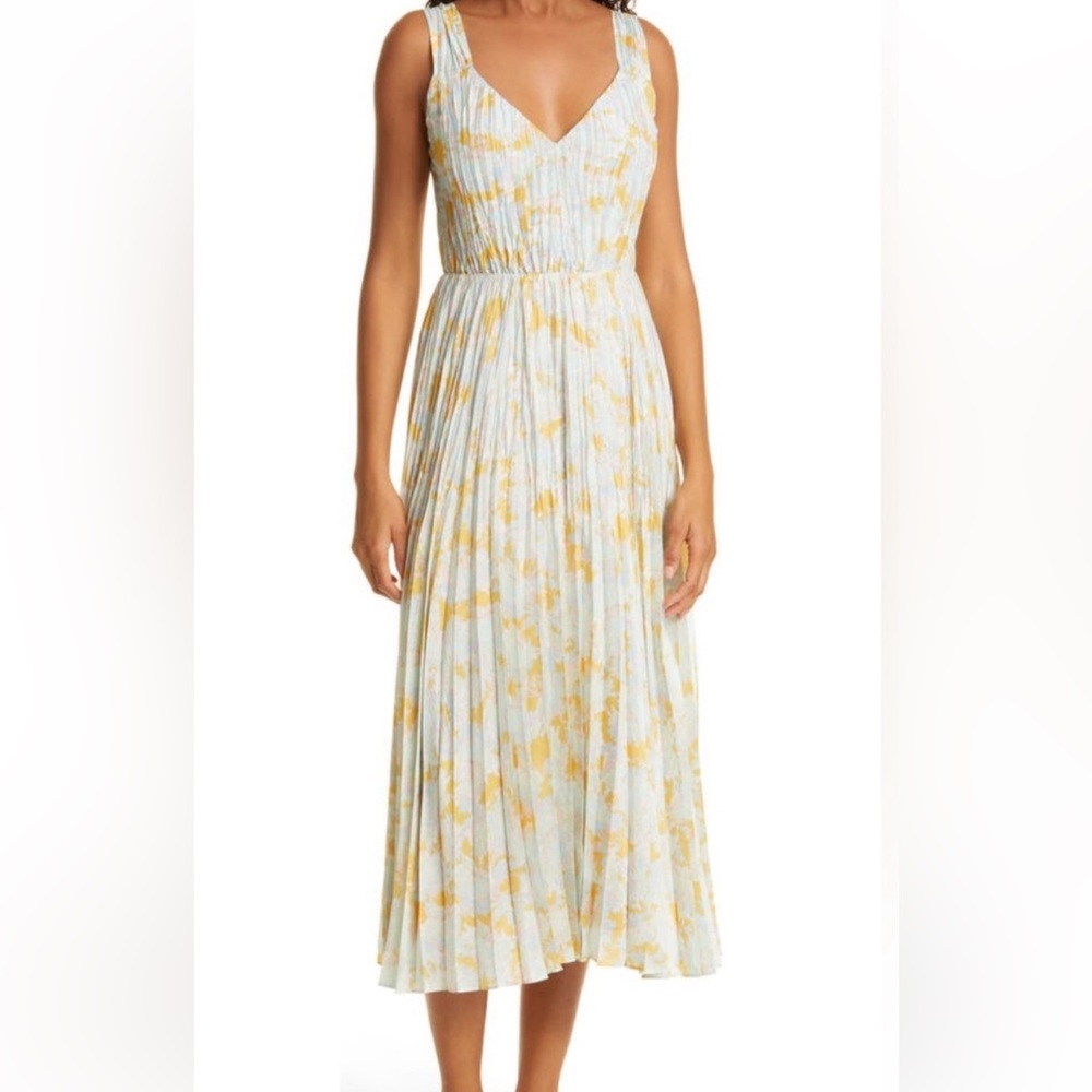 Vince Pleated Floral Dress